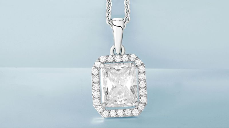 1.50 Radiant Cut Lab Diamond Bezel Pendant 1.50 Radiant Cut Lab Diamond Bezel Pendant