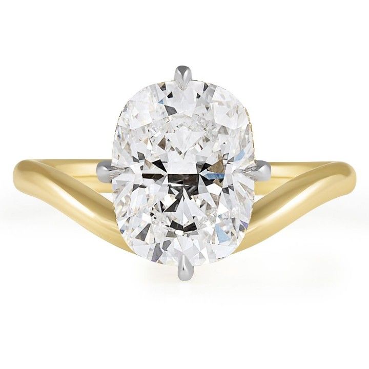 3.01 carat Cushion Cut Lab Diamond Wave Ring