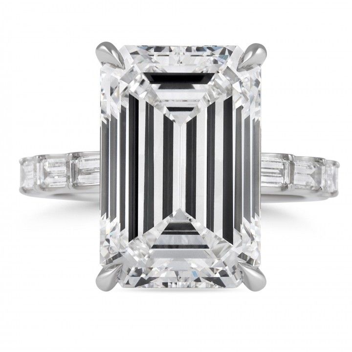 9.50 carat Emerald Cut Lab Diamond Baguette Band Ring