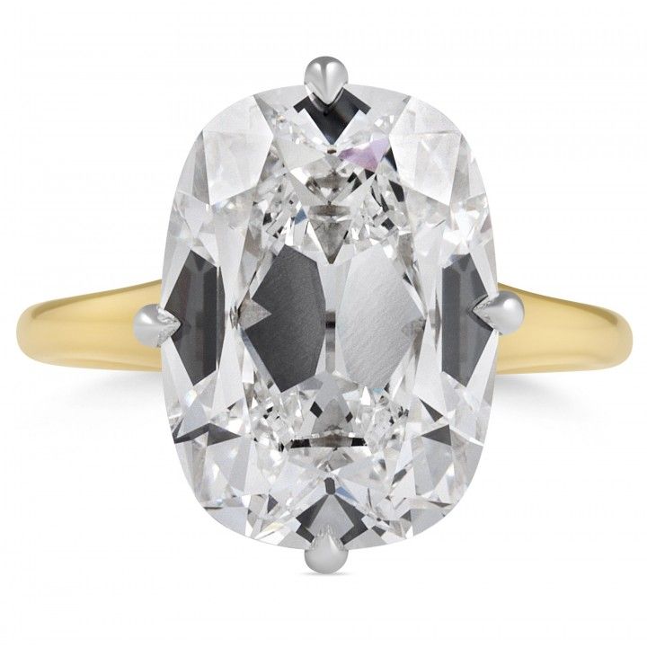 7.17 carat Antique Cushion Lab Diamond Compass Ring