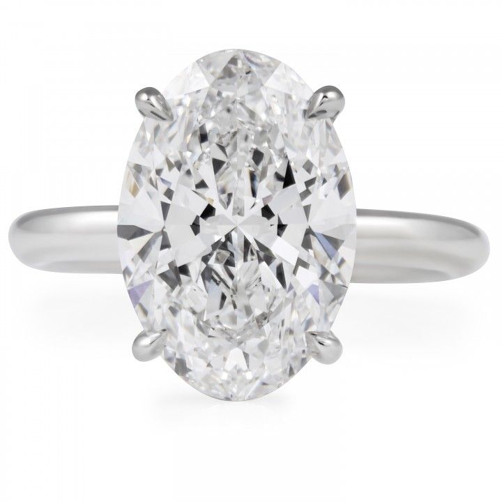 5.07 carat Oval Lab Diamond Classic Solitaire Ring