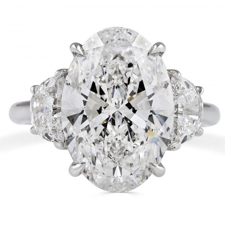 6.27 carat Oval Lab Diamond Three-Stone Ring