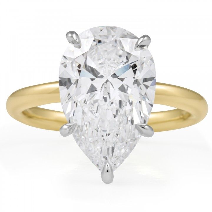 4.34 carat Pear Lab Diamond Solitaire Ring