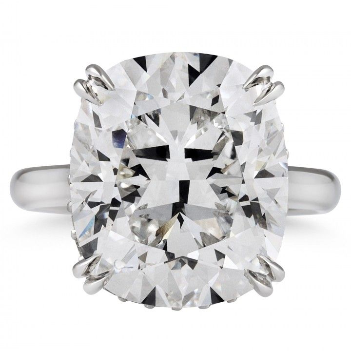 11.04 carat Cushion Cut Lab Diamond Solitaire Ring