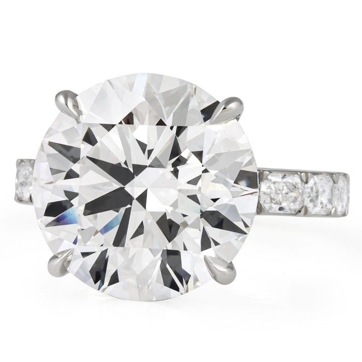 9.04 carat Round Lab Diamond with Radiant Band Ring