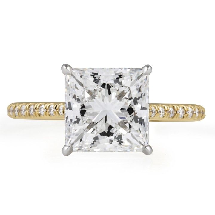 2.79 carat Princess Cut Lab Diamond Super Slim Ring