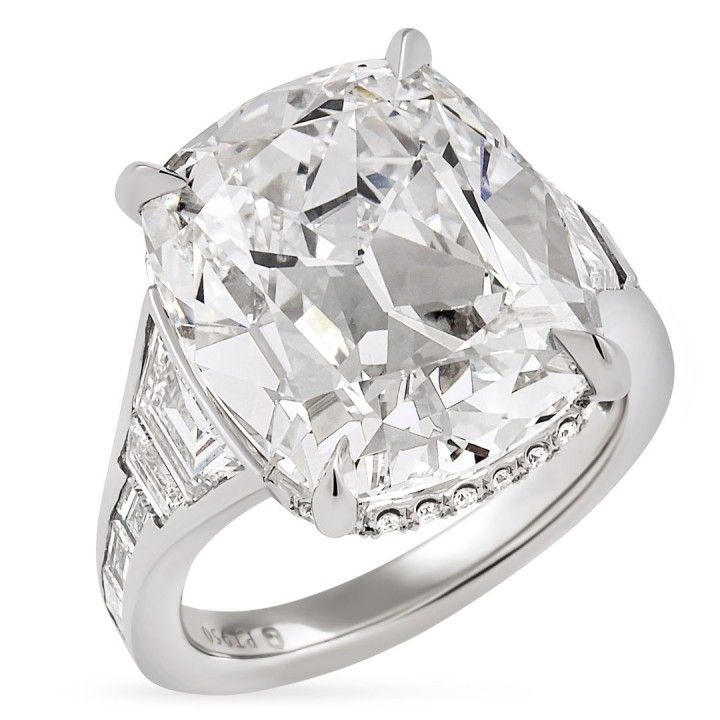 11.05 carat Antique Cushion Lab Diamond Channel Set Ring