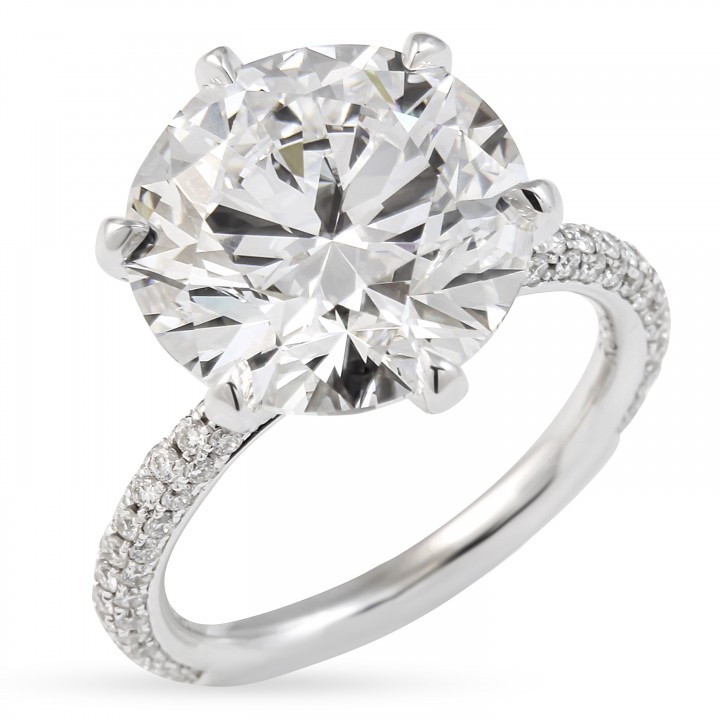 7.20 Carat Round Lab Diamond Three Row Band Ring