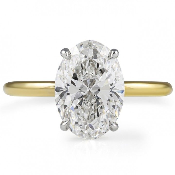 2.77 carat Oval Lab Diamond Two-Tone Solitaire Ring