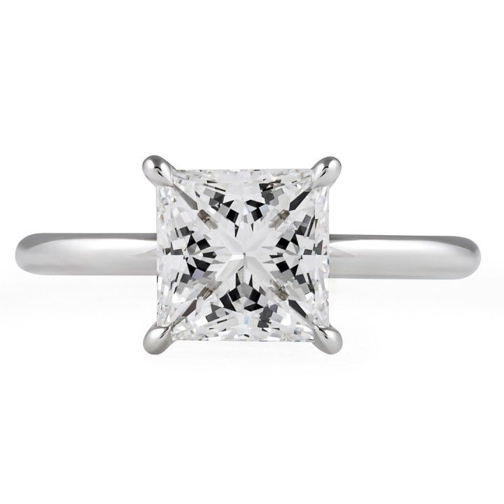2.20 carat Princess Cut Lab Diamond Solitaire Ring