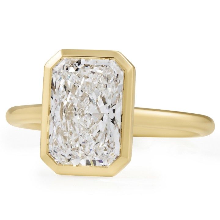 2.89 carat Radiant Cut Lab Diamond Bezel Set Ring