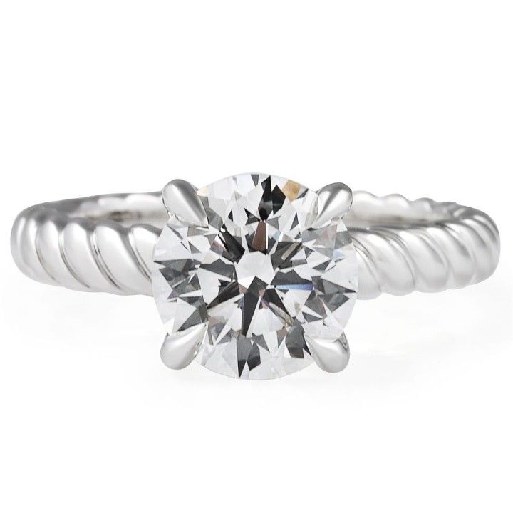 2.08 carat Round Brilliant Lab Diamond Braided Ring