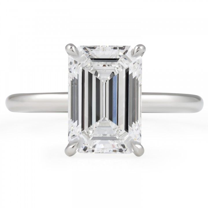 3.08 carat Emerald Cut Lab Diamond Solitaire Ring