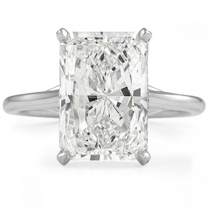 4.86 carat Radiant Cut Lab Diamond Pave Prong Ring