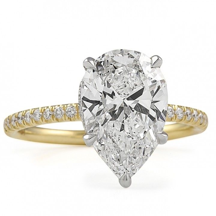 3.08 carat Pear Shape Lab Diamond Signature Wrap Ring