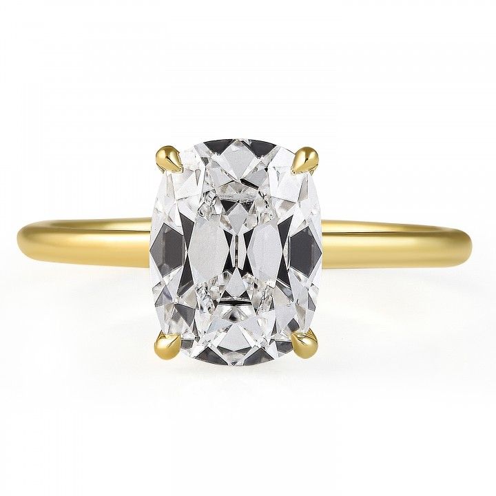 2.22 carat Antique Cushion Cut Lab Diamond Solitaire Ring