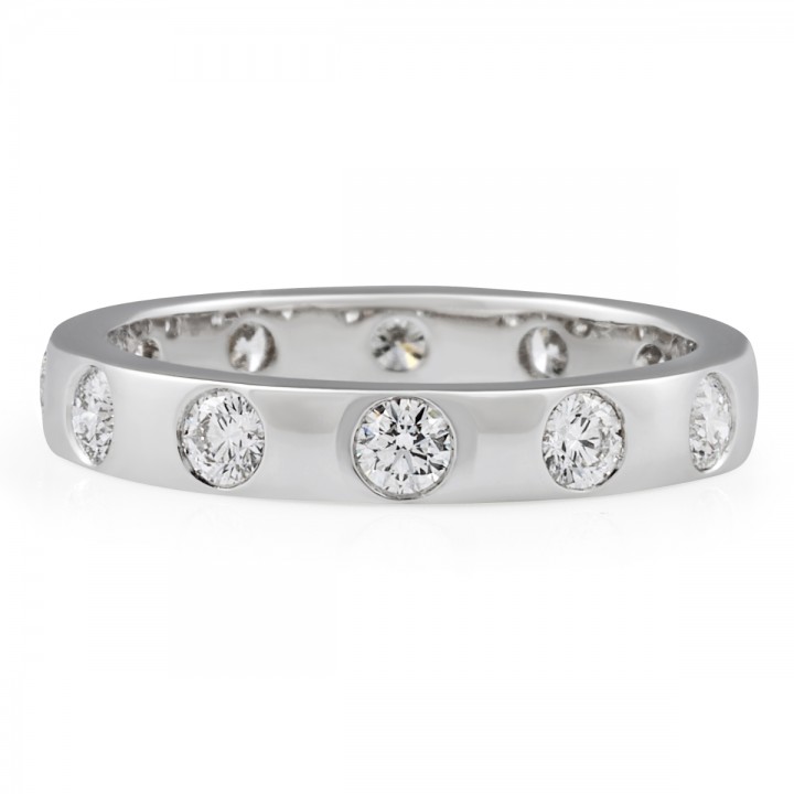 Round Brilliant Lab Diamond Wide Inlay Band