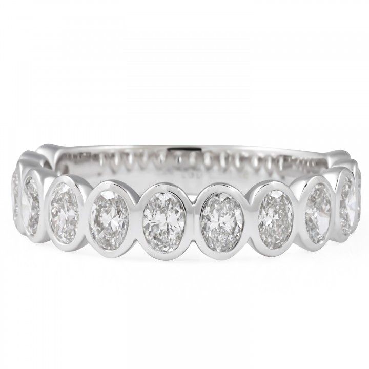 1.16 carat Oval Lab Diamond Bezel Three-Quarter Band