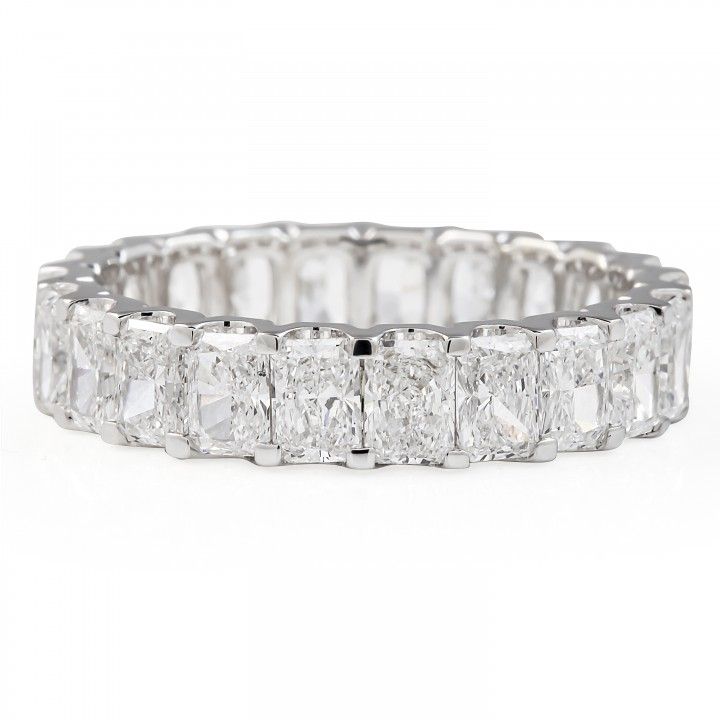 3.20 carat Radiant Cut Lab Diamond U-Shape Eternity Band
