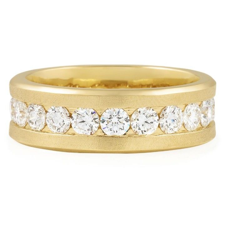 Men's Round Brilliant Lab Diamond Channel Set Band