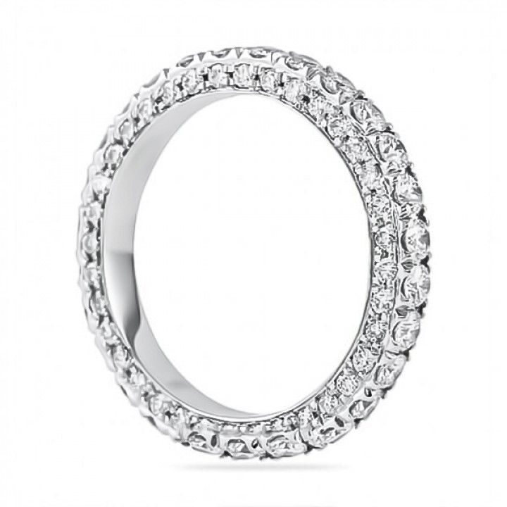 1.8 carat Round Diamond Three-Row Pave Eternity Band
