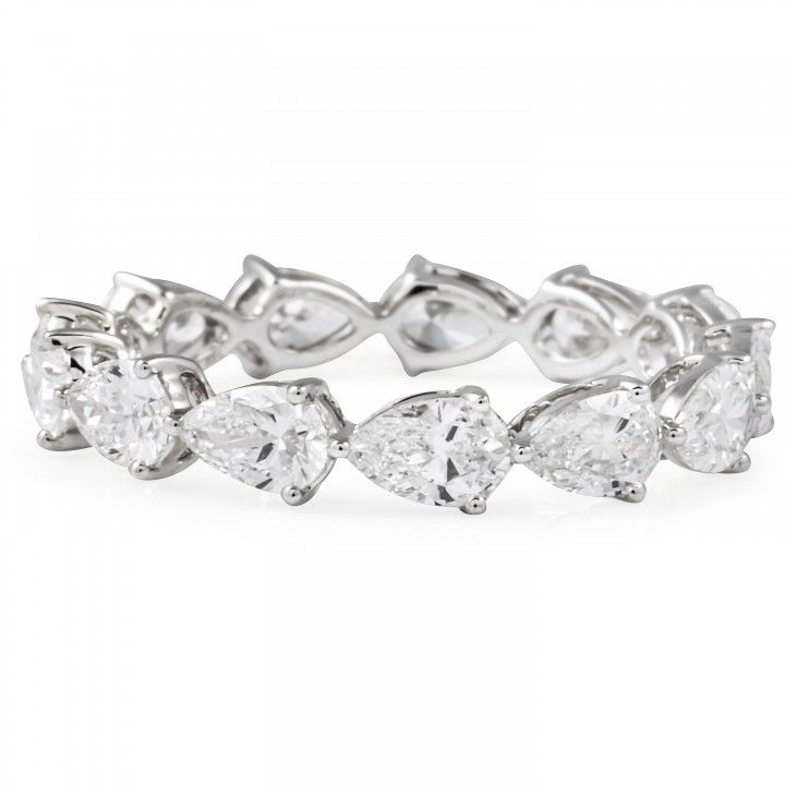 1.80 carat Pear Shape Lab Diamond East West Eternity Band