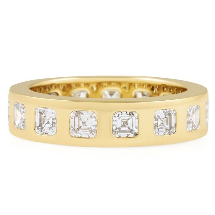 Men's Asscher Cut Lab Diamond Inlay Band