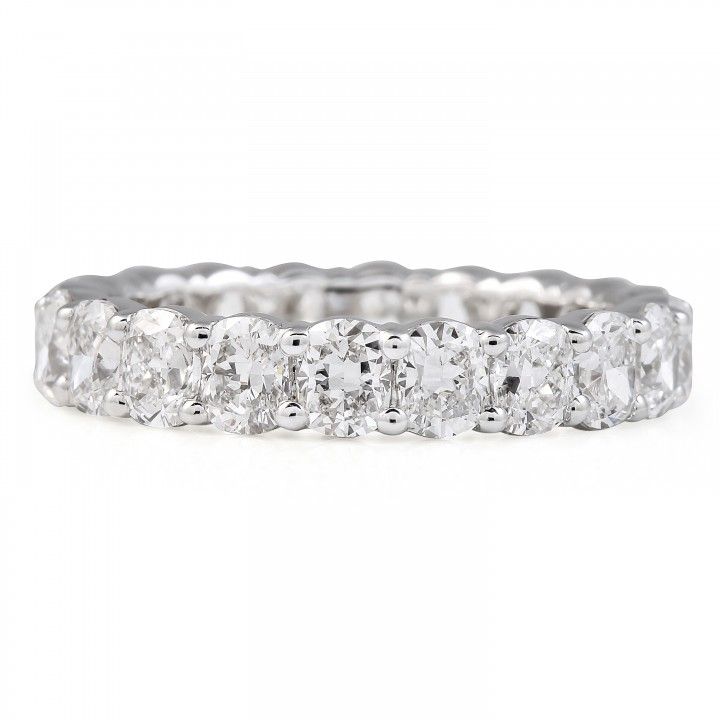3.9 carat Cushion Cut Lab Diamond Low Profile Eternity Band