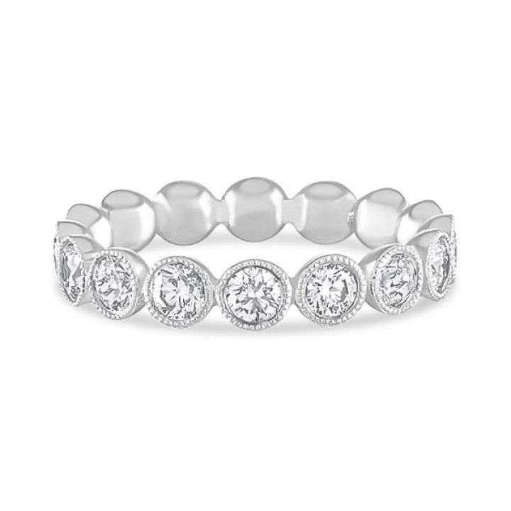 1.59 carat Round Diamond Wide Bezel Eternity Band