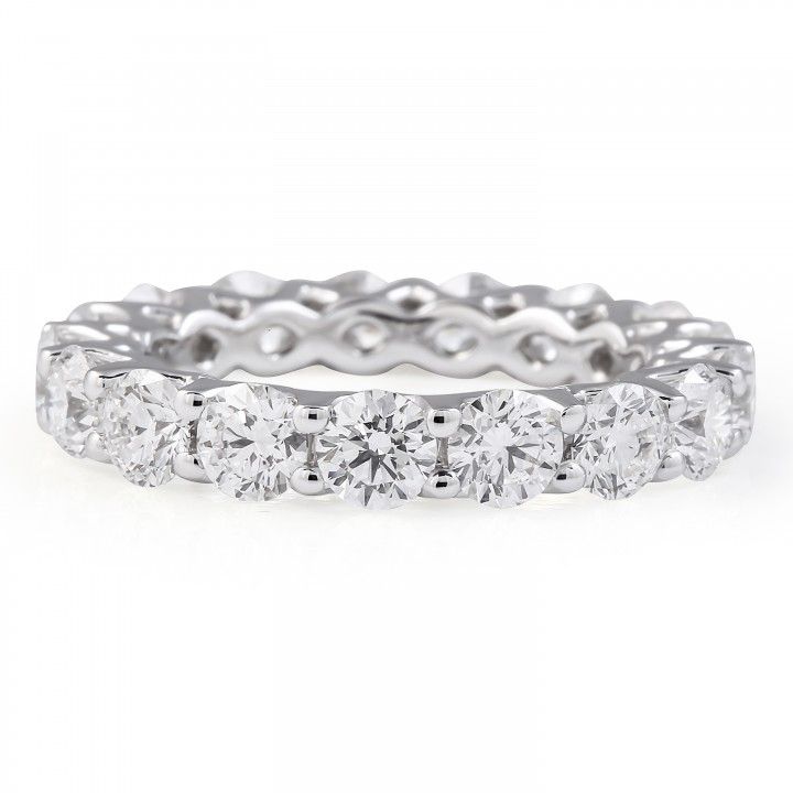 3.6 carat Round Lab Diamond Lotus Eternity Band