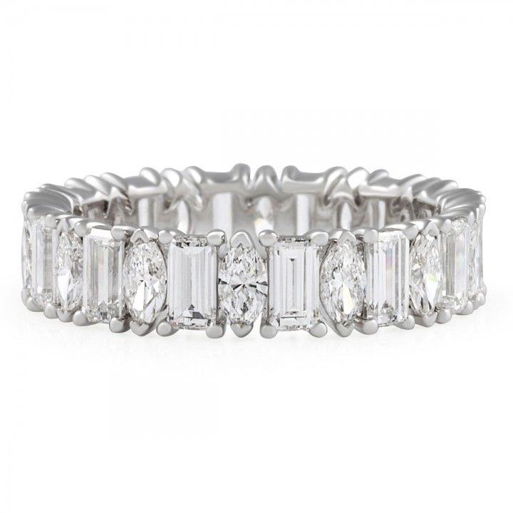 2.6 carat Alternating Baguette & Marquise Lab Diamond Eternity Band