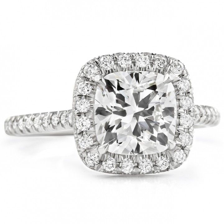 2.15 carat Cushion Cut Lab Diamond Halo Engagement Ring