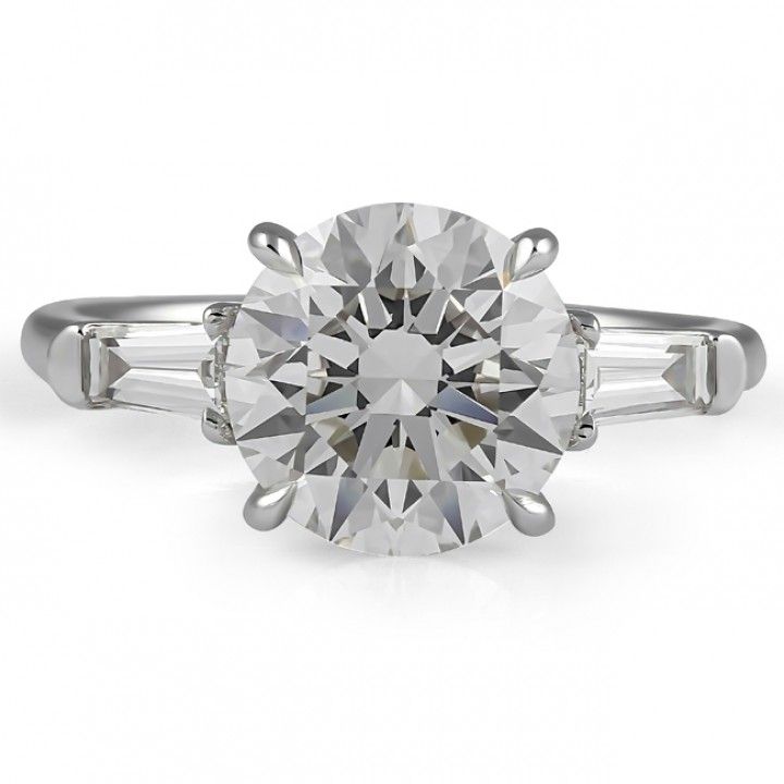 2.80 carat Round Lab Diamond Three-Stone Engagement Ring