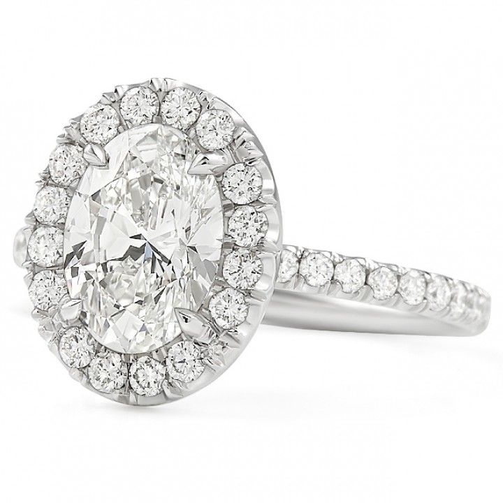 1.61 carat Oval Lab Diamond Classic Halo Ring