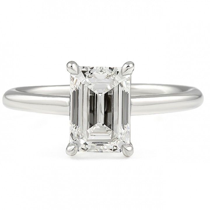 1.76 carat Emerald Cut Lab Diamond Engagement Ring