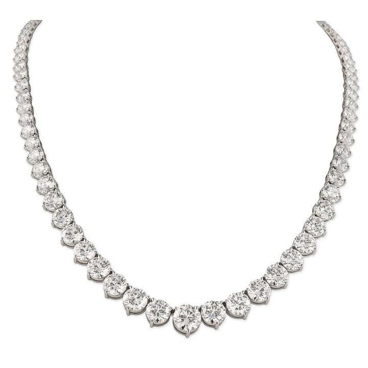 39.80 carat Graduating Round Lab Diamond Tennis Necklace