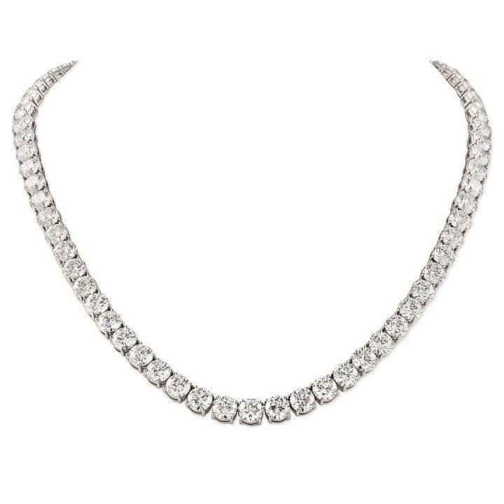 52.60 carat Round Lab Diamond Tennis Necklace