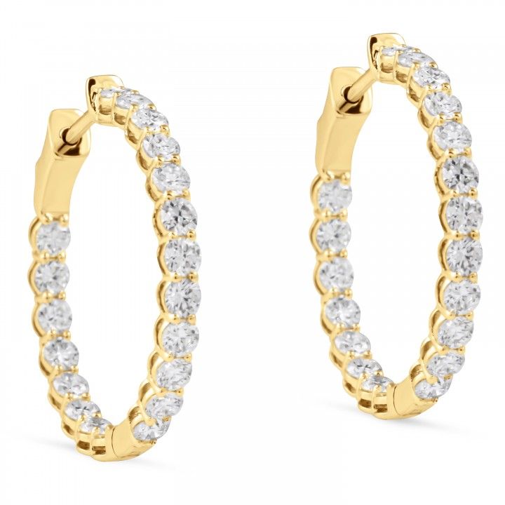 2.10 carat Round Lab Diamond Inside Out Hoops