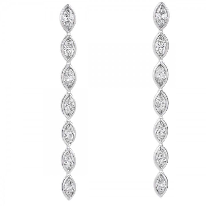 Marquise Bezel Lab Diamond Drop Earrings
