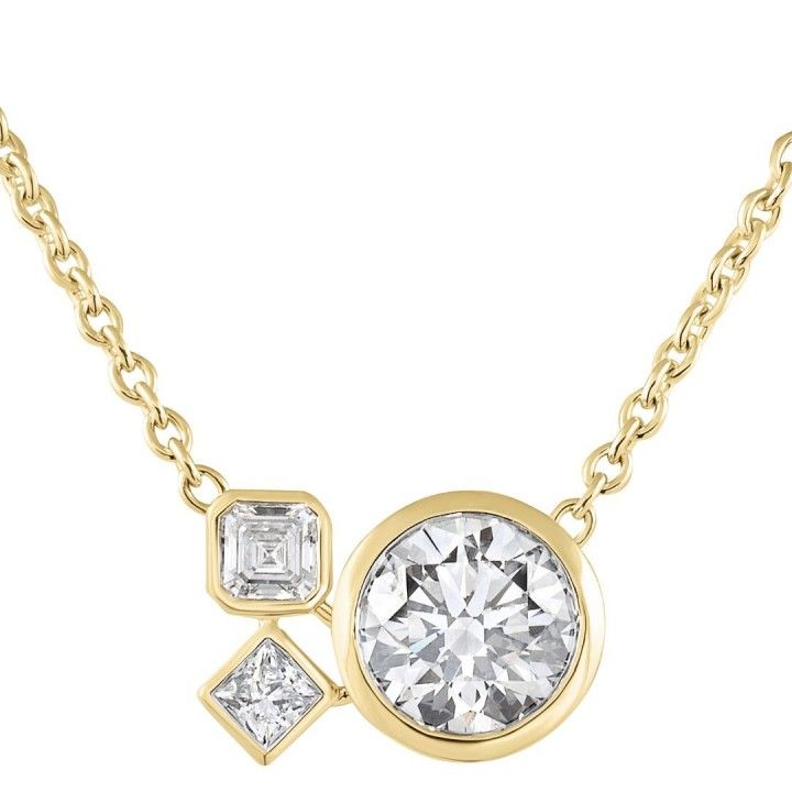 2.05 carat TW Round Lab Diamond Bezel Trio Pendant