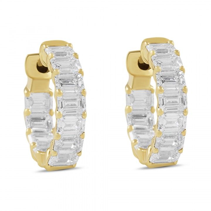 1.90 carat Emerald Cut Lab Diamond Huggies