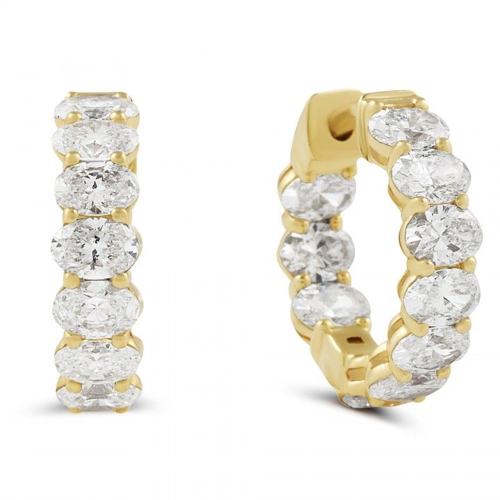 1.90 carat Oval Lab Diamond Inside Out Huggies