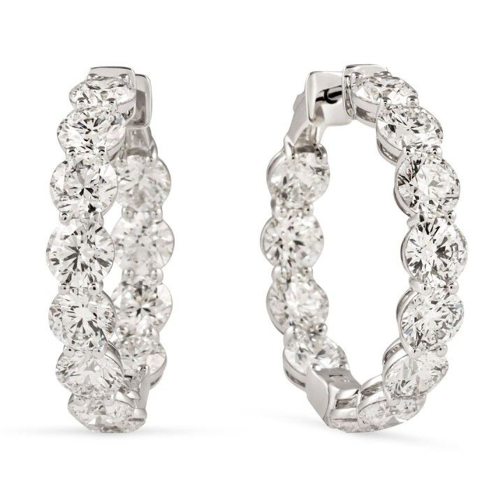 12.10 carat Round Lab Diamond Hoop Earrings