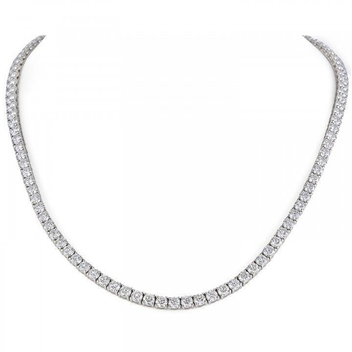 21.60 carat TW Lab Diamond Four Prong Tennis Necklace