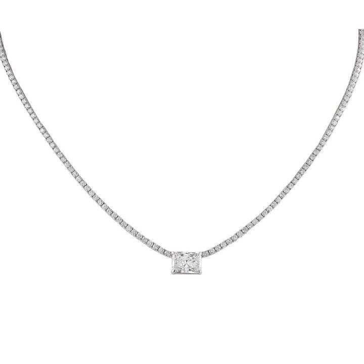 5.85 carat TW Radiant Cut Lab Diamond Solitaire Tennis Necklace