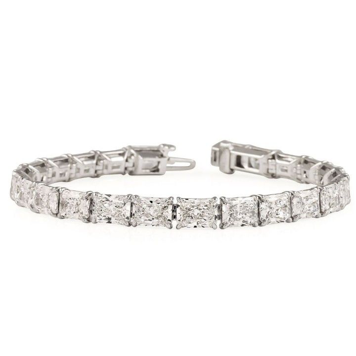 23 carat Radiant Lab Diamond East West Tennis Bracelet