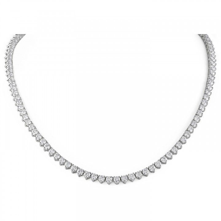 16.45 carat TW Lab Diamond Three Prong Tennis Necklace