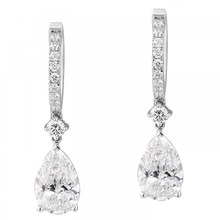 Pear Shape Lab Diamond Drop Earrings