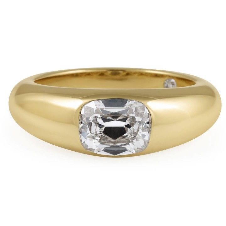 1.3 carat Antique Cushion Lab Diamond Dome Ring