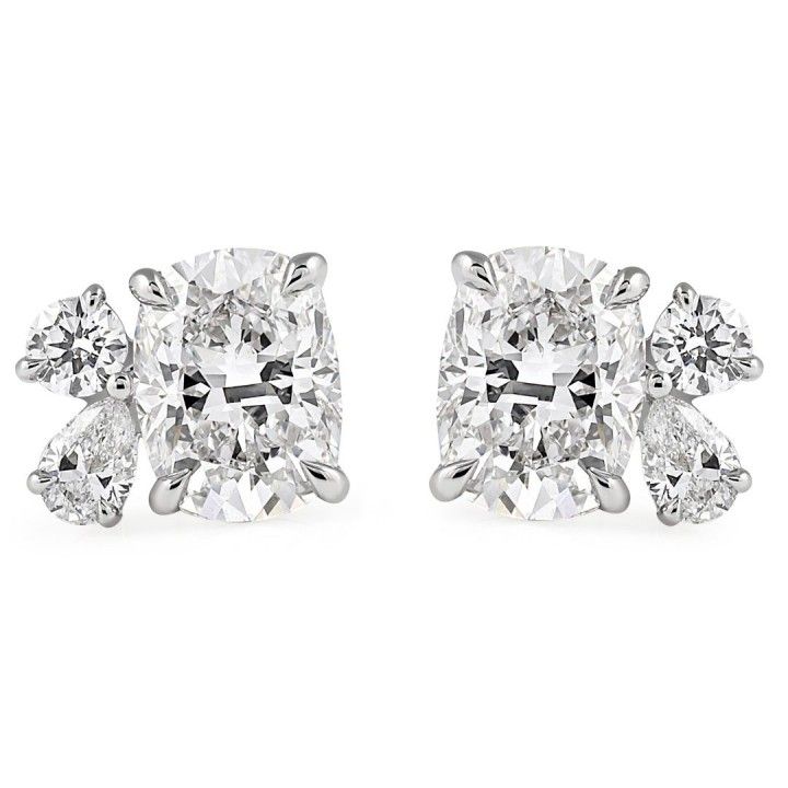 2.75 carat TW Cushion Cut Lab Diamond Trio Studs